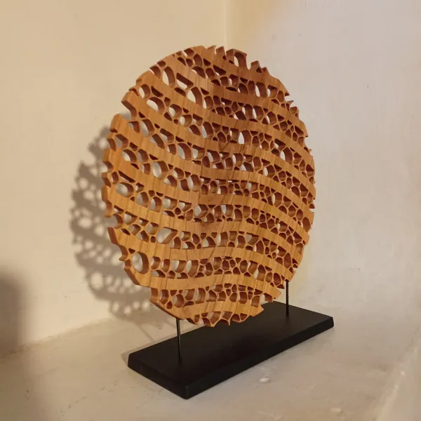Sculpture "Horizons" Merisier - D. 19 cm